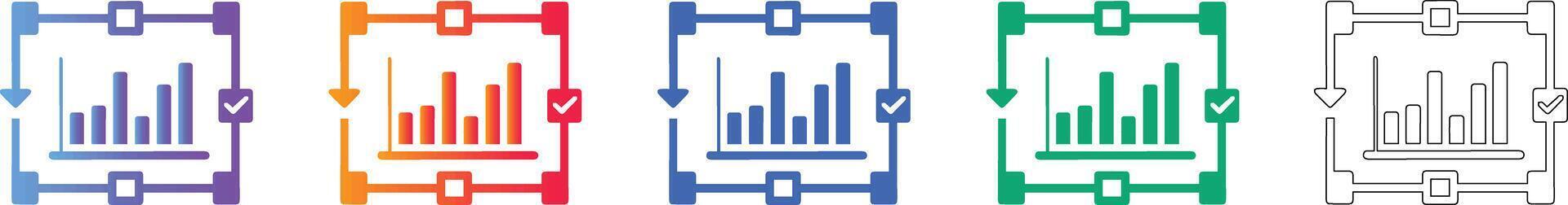 datos selección y análisis icono conjunto vector