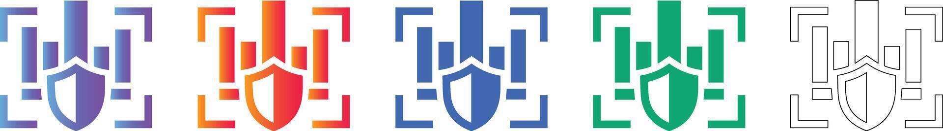 seguro datos Procesando proteger íconos vector