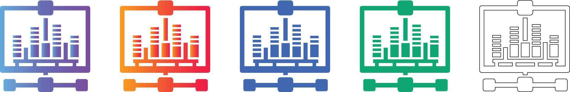 en red gráfico nodo sistema íconos vector