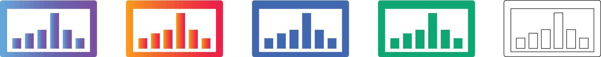 Minimalist Bar Graph Data Visualization Set vector