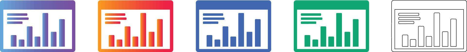 Window Interface Icons with Bar Chart Analytics vector