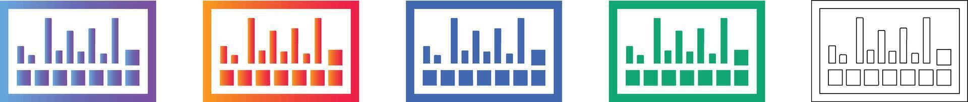 Statistical Data Bar Icon Set vector