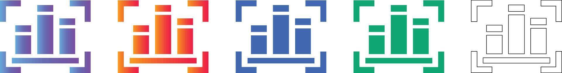 Data Chart Selection Icon Set vector