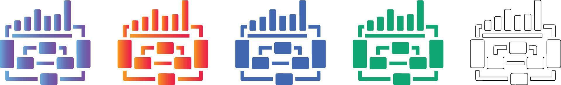 Workflow Process Flowchart Analytics Icons vector