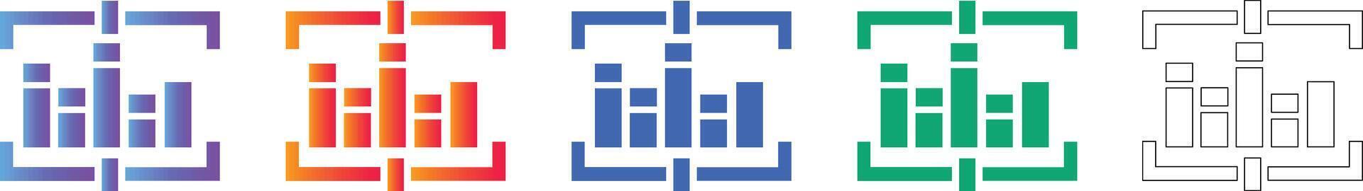 Data Visualization Focus Frame Icons vector