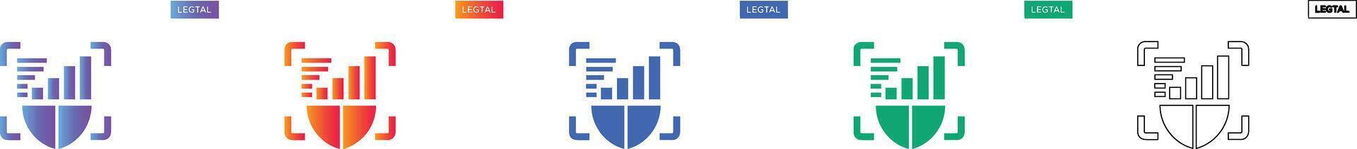 seguro datos proteger analítica íconos vector