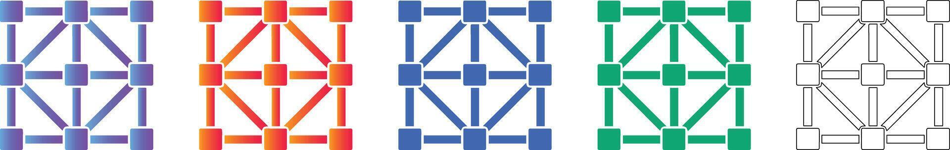 Network Grid Node Connection Icons vector