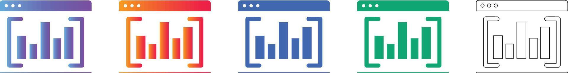 Data Visualization Interface Frame Icon vector