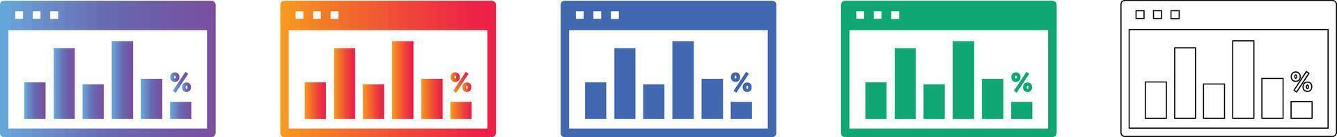Browser Analytics and Data Reporting Icons vector
