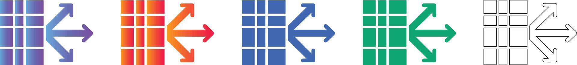 Data Export Interface Icons Set vector