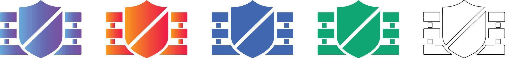 Security Shield Data Structure Set vector