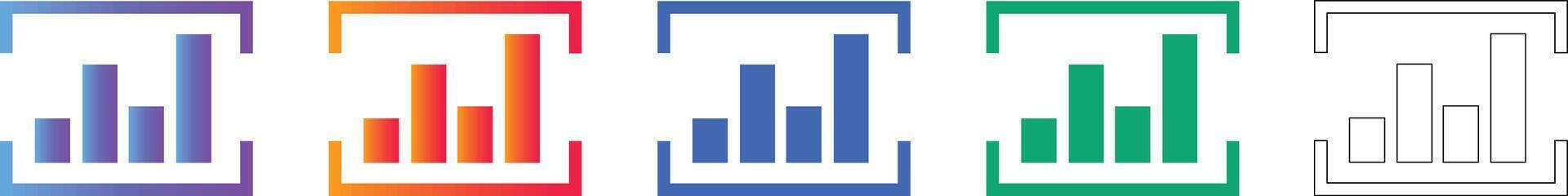datos visualización marco de referencia y gráfico íconos vector