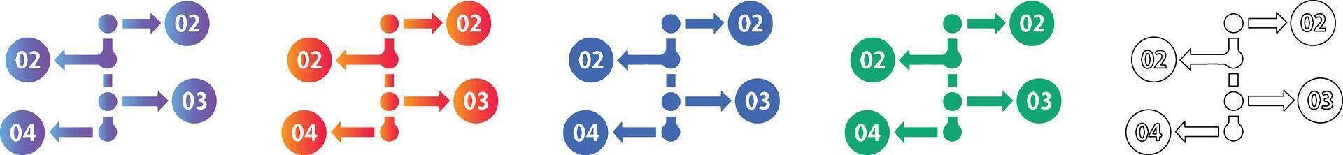 secuencial proceso diagrama de flujo íconos vector