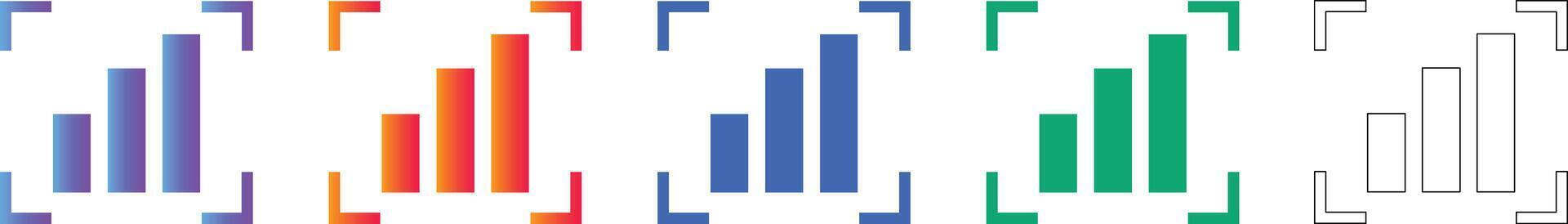 Data Visualization Focus Icon Set vector