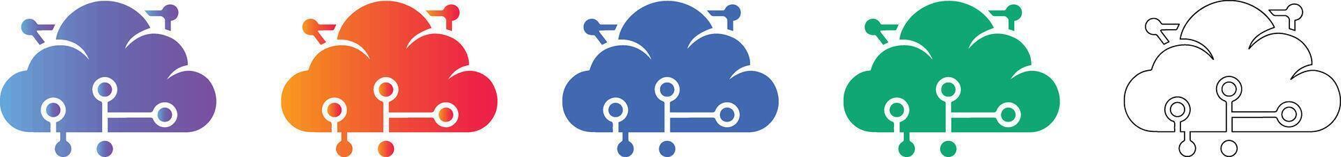 Cloud Computing Network Connection Icons vector