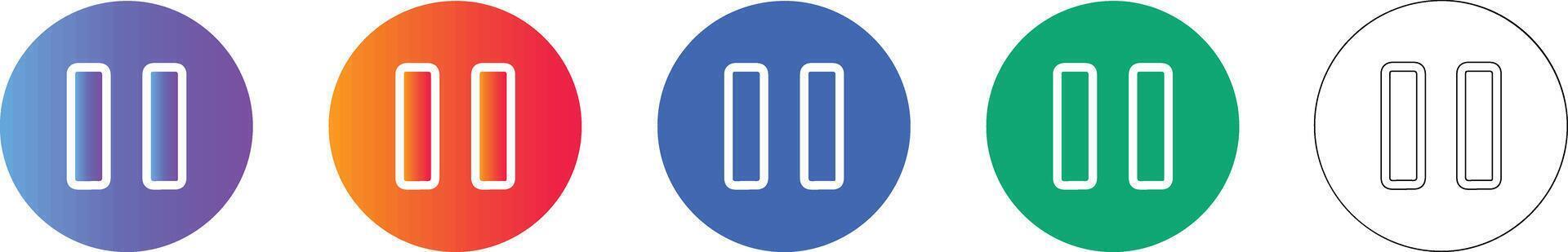 Pause Button Interface Icon Set vol 8645 vector