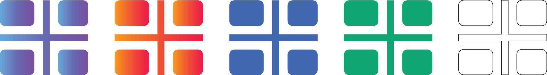 Grid Layout Selection Icon Set vector