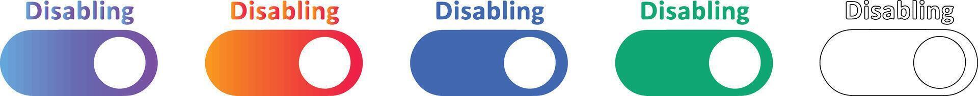 Disabling Toggle Switch UI Interface Elements vector