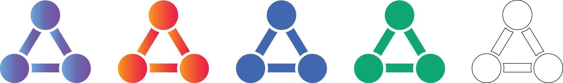 Network Connection Node Icon Set vector