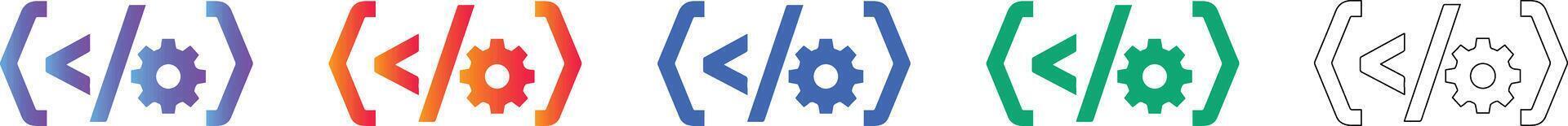 Coding Software Development Icons vector