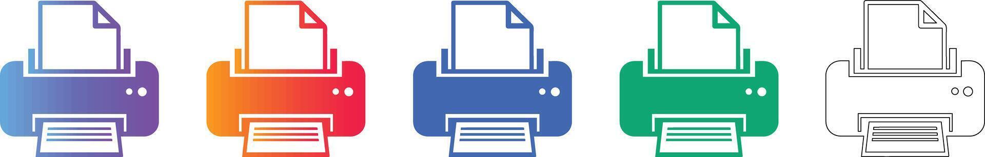 impresora documento icono colección vector