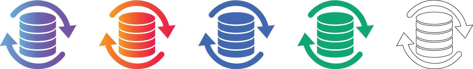 Data Sync and Refresh Icon Collection vector