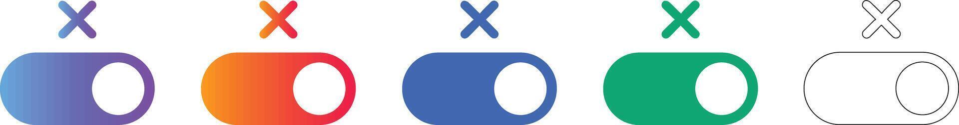 palanca cambiar inhabilitar icono conjunto vector