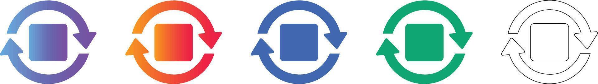 degradado actualizar sincronizar lazo icono conjunto vector