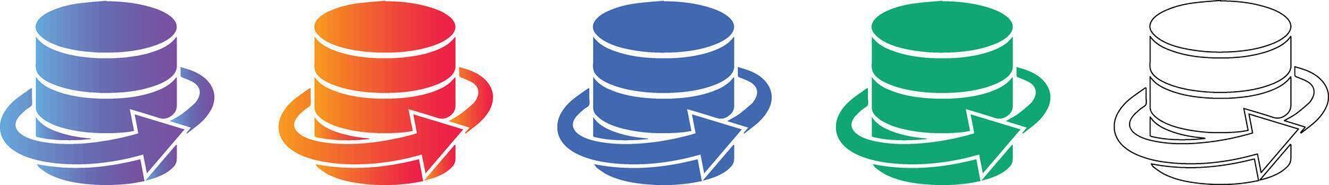 Database Synchronization Cycle Icons vector