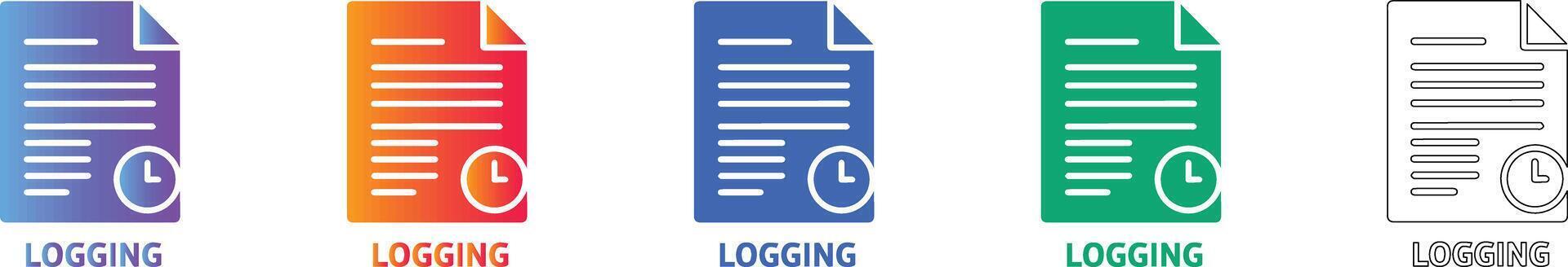 Document Logging Icon Set vector