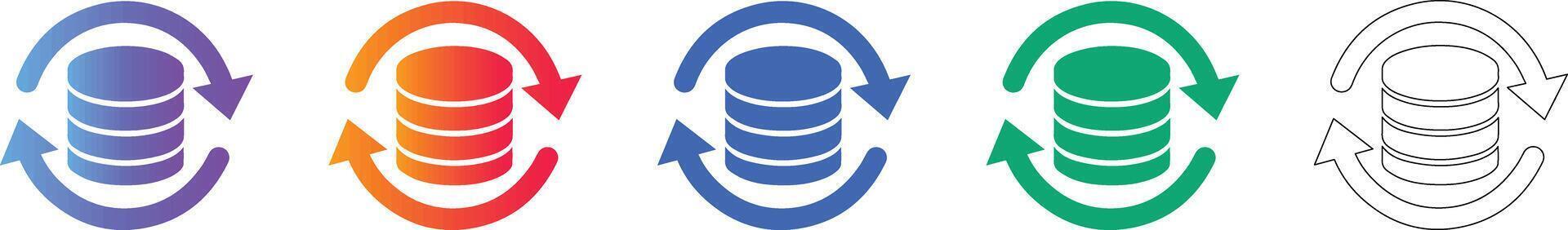 base de datos sincronizar y actualizar icono conjunto vector