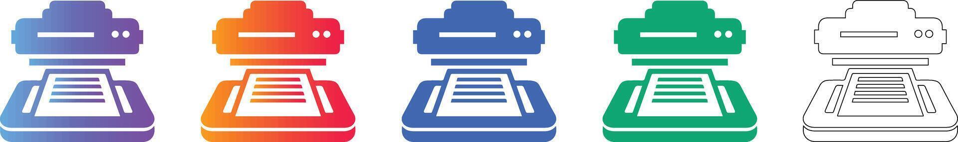 Document Scanning and Processing Icon Set vector