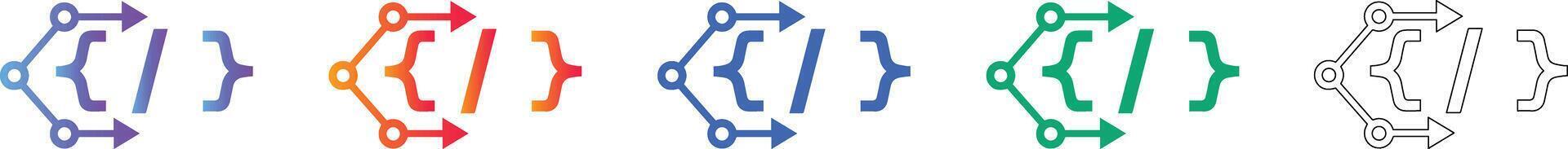 Programming and Code Scripting Structure Icons vector