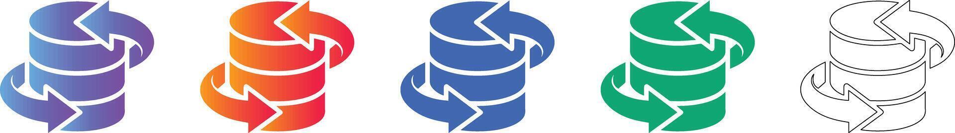 Data Synchronization Database Icon Set vector