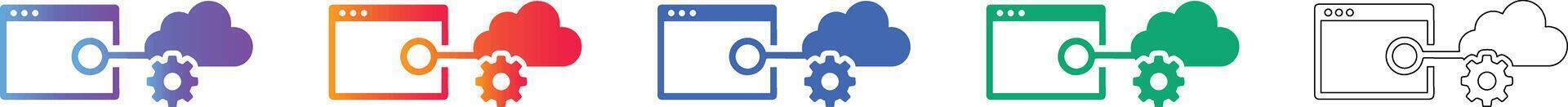 Cloud Computing Configuration Icon Set vector