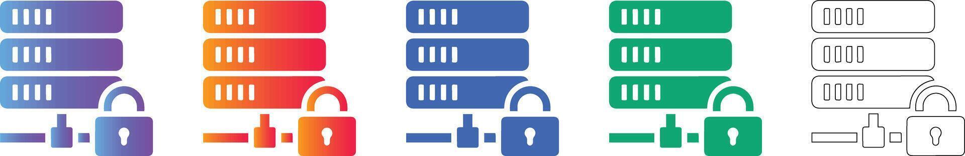 Secure Server Database Icons vector