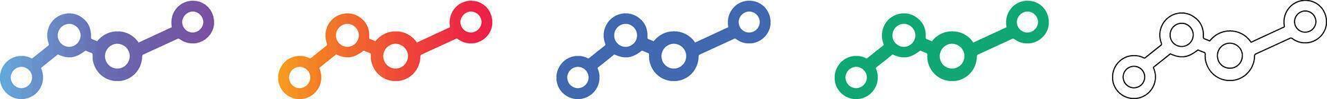 Data Node Network Graph Icons Set vector