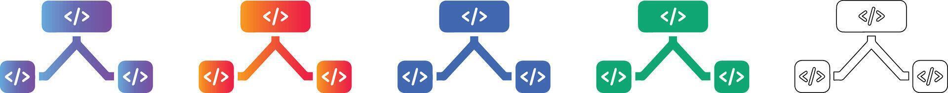 Programming Code Structure Icon Set vector