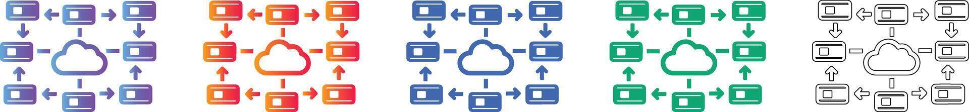 Cloud Computing Network Icon Set vector