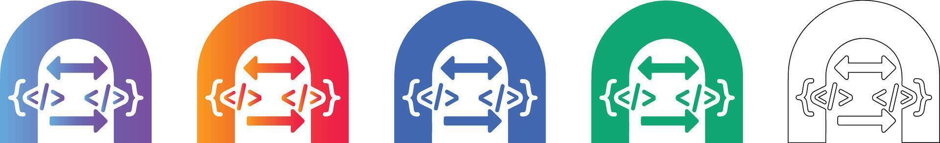 Code Development Sync Icon Set vector