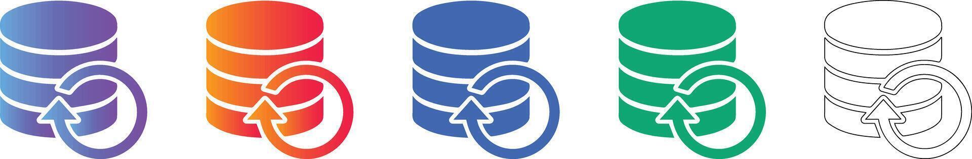 base de datos actualizar actualizar icono colocar, datos sincronización gráfico vector