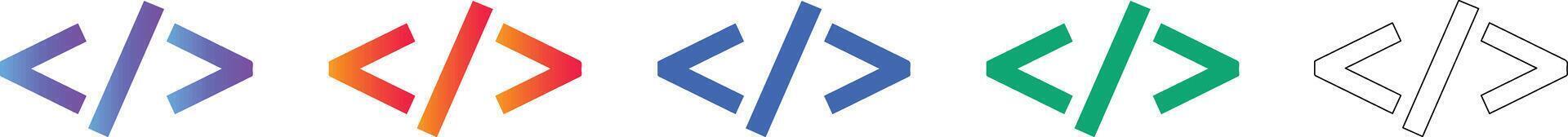 Coding, Programming, and Web Development Brackets Icons vector