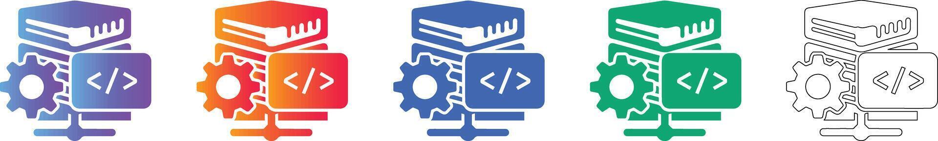 Server Development Coding Icon Set vol 11146 vector