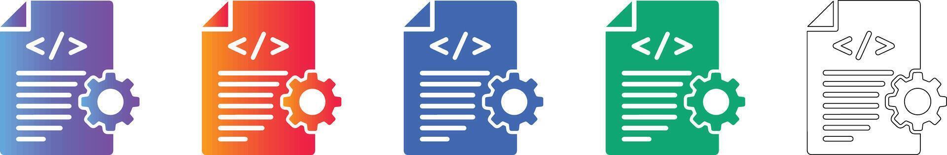 Code Document and Settings Icons for Development and Programming vol 11486 vector