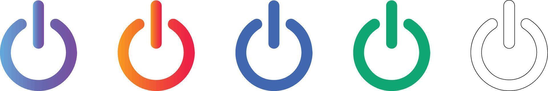 Power Button Interface Icon Set vector