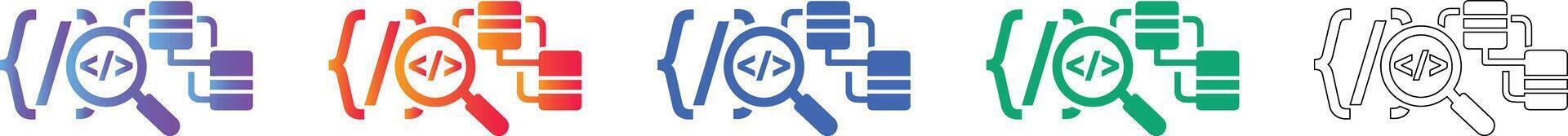 Code Analysis and Debugging Icons vector