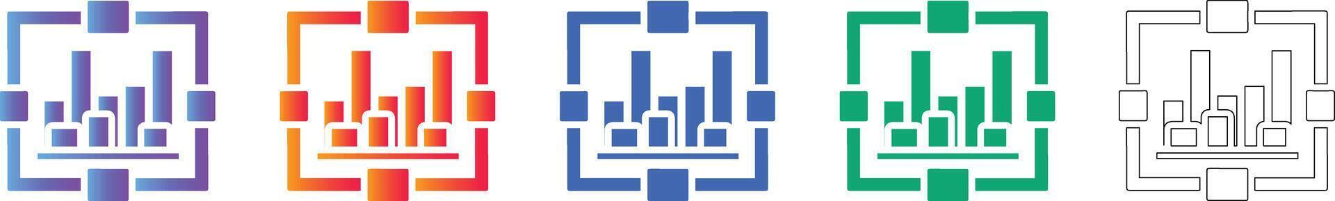 Data Optimization and Scale Icon Set vector