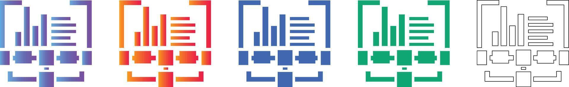 complejo datos estructura marco íconos vector
