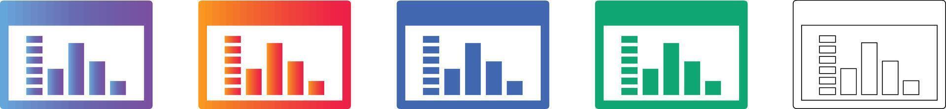 Data Visualization Bar Graph Set vector