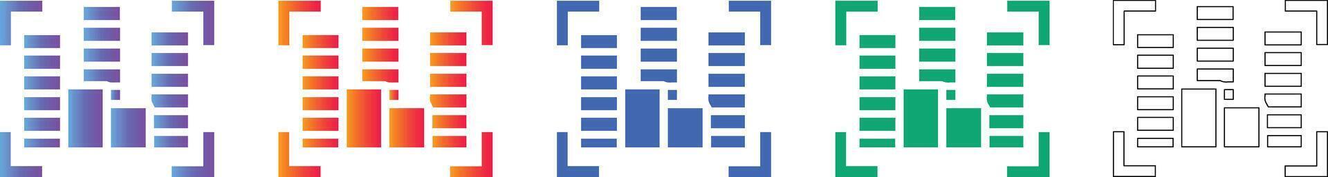 Data Visualization Scope Icon Set vector